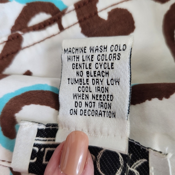 C.D.Sport Y2K Vibe Ivory, Chocolate & Turquoise Cropped Tailored Print Jacket M - Picture 9 of 11